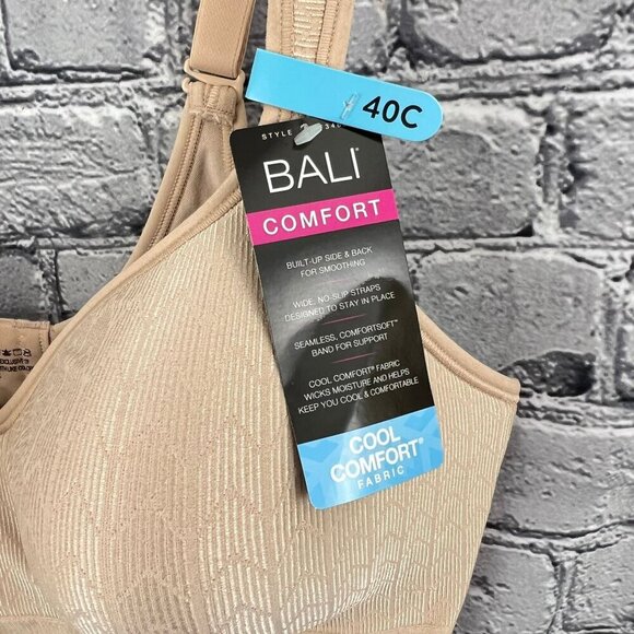 NWT Bali Women's 40C Comfort Revolution Shaping Wireless Bra DF3463 Nude - Picture 4 of 9